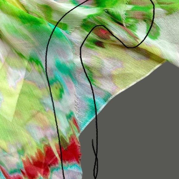 Fairycore mini asymmetrical chiffon lace empire waist babydoll halter dress M - Picture 8 of 8